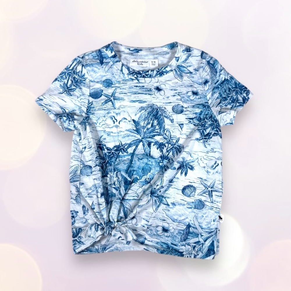 abercrombie kids Tropical Beach Print Knot Tee